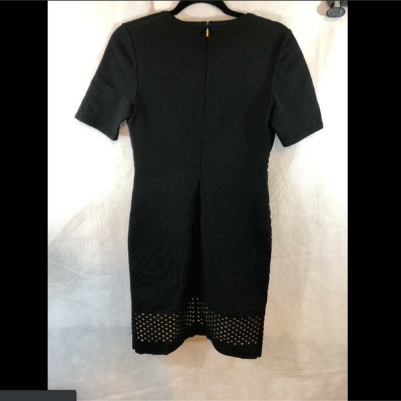 NWT Fendi Abito‎ Lace Effect Short Sleeve Sheath Dress Black/Nude [SZ 42 ] - Picture 5 of 8